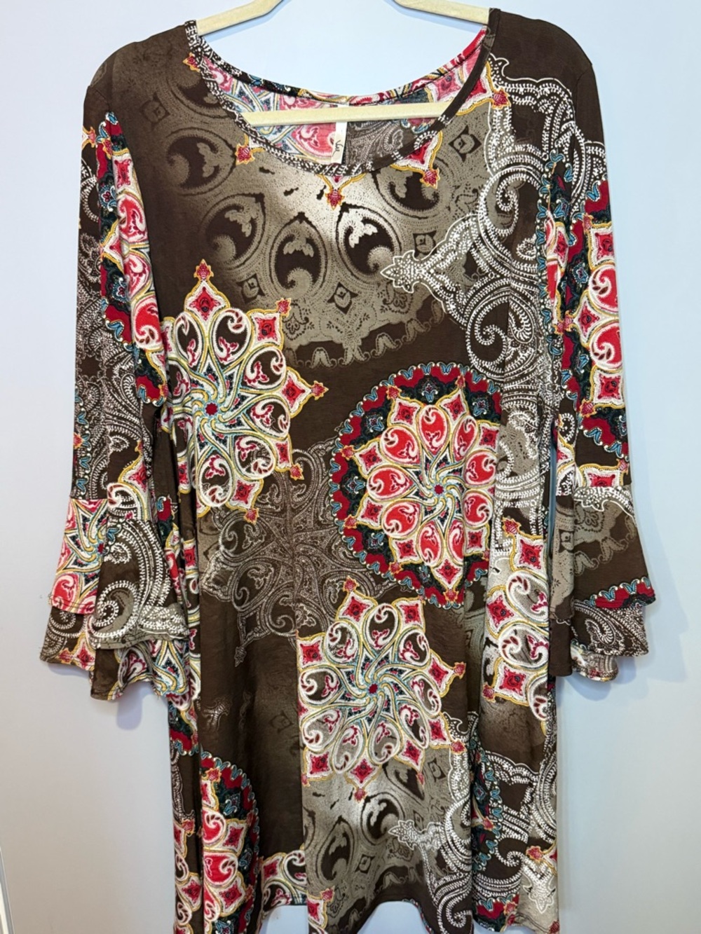 Boho Bell Sleeve Paisley Dress